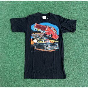 Vtg Airways Chevrolet Mens S Black Tee Get Your Kicks In A Trick Fifty Six